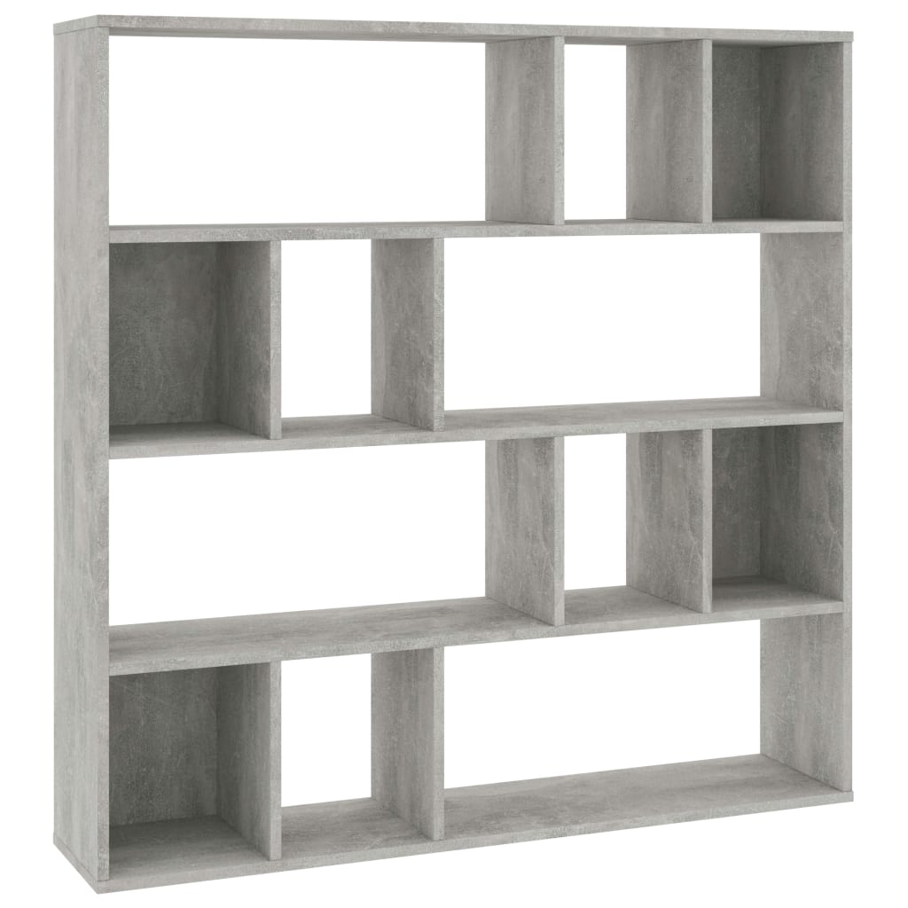 vidaXL Raumteiler/Bücherregal Betongrau 110x24x110 cm Holzwerkstoff