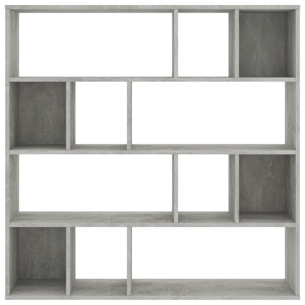 vidaXL Raumteiler/Bücherregal Betongrau 110x24x110 cm Holzwerkstoff