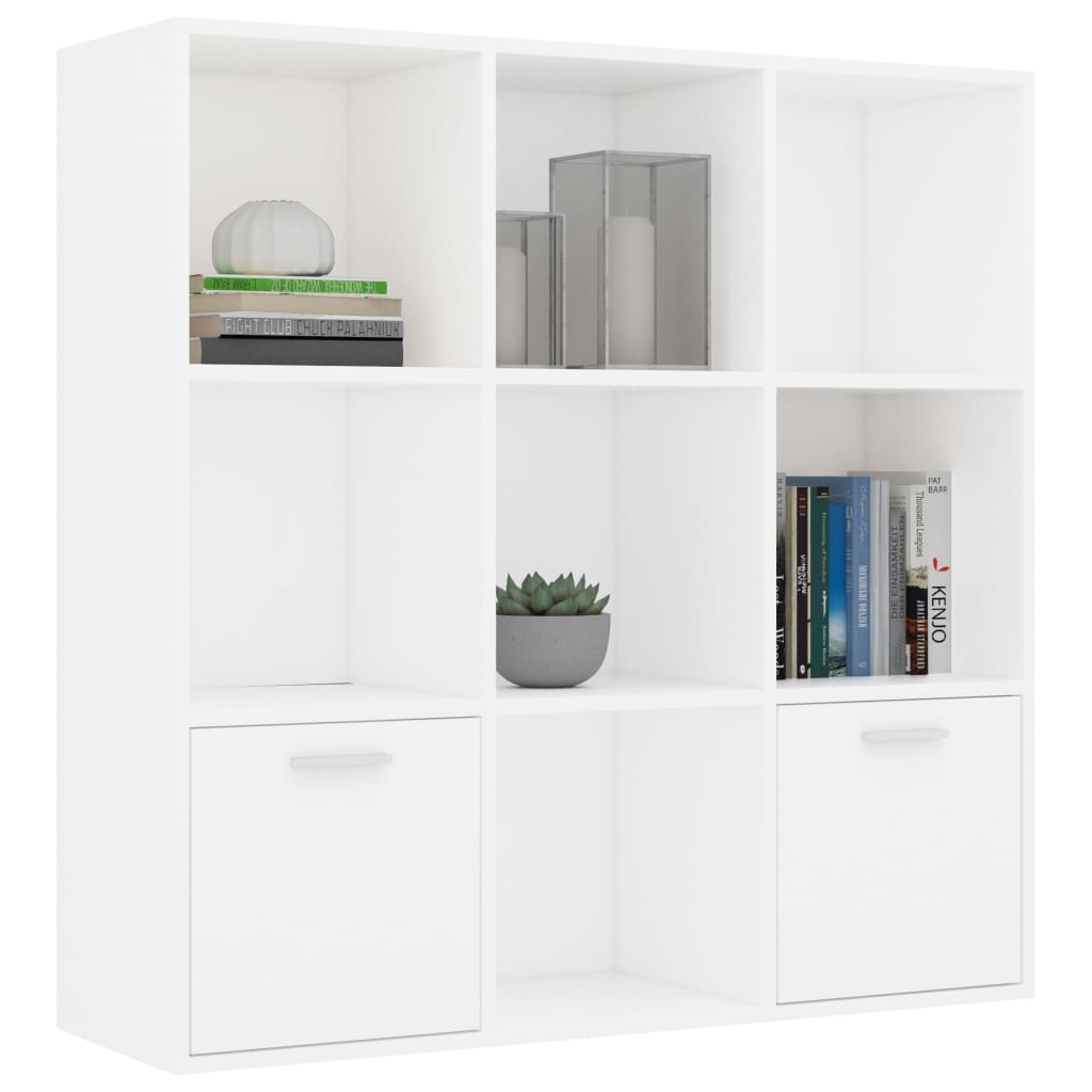 vidaXL Bücherregal Weiß 98x30x98 cm Holzwerkstoff