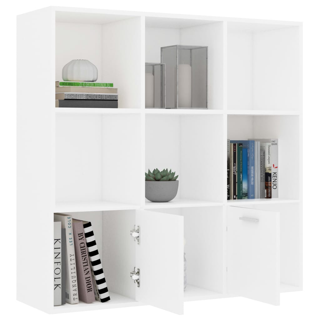 vidaXL Bücherregal Weiß 98x30x98 cm Holzwerkstoff