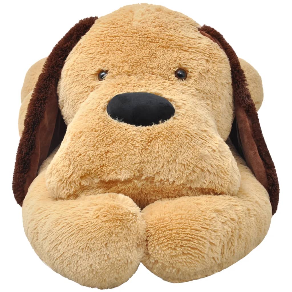vidaXL Hund Kuscheltier Plüsch Braun 80 cm