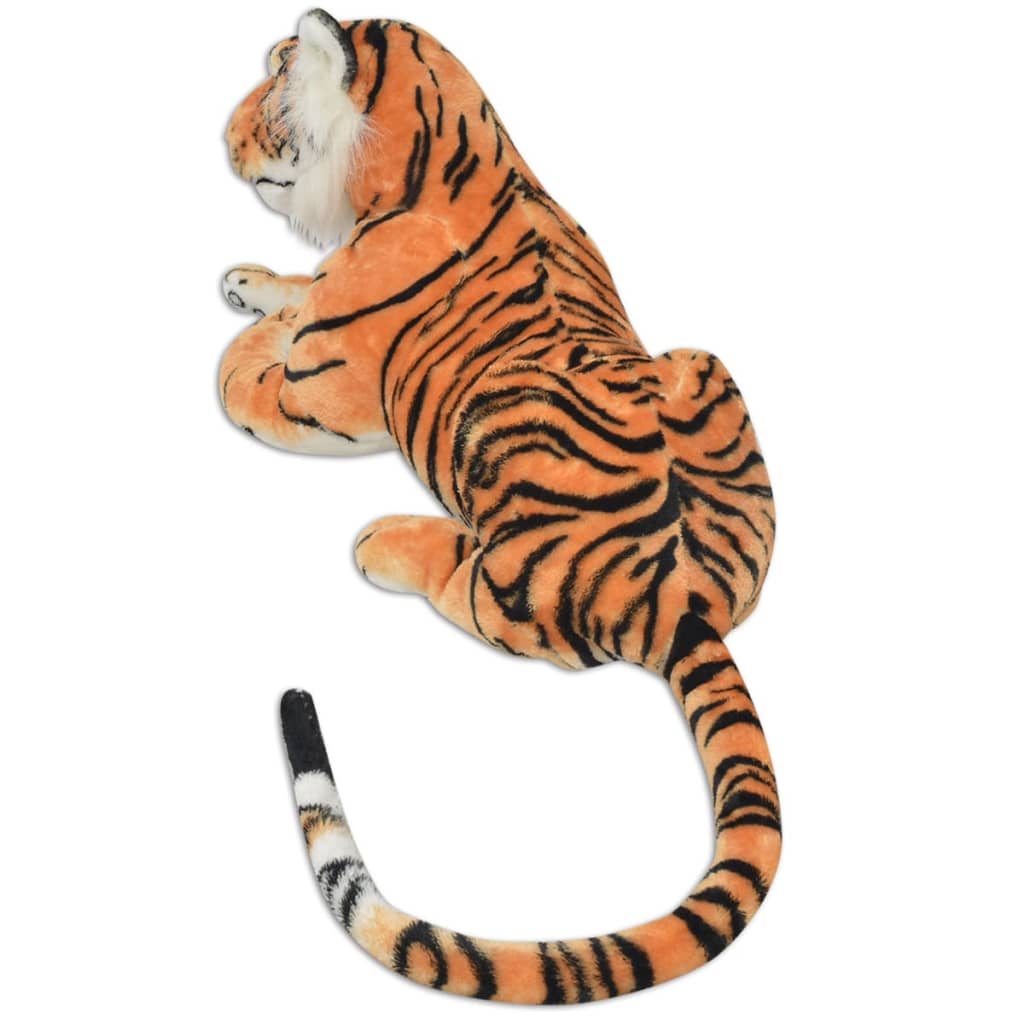 vidaXL Tiger Kuscheltier Plüsch Braun XXL