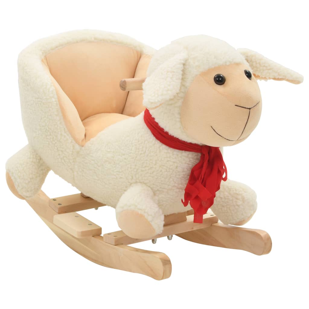 Schaukeltier Pferd mit Rückenlehne Plüsch 60x32x50 cm Braun