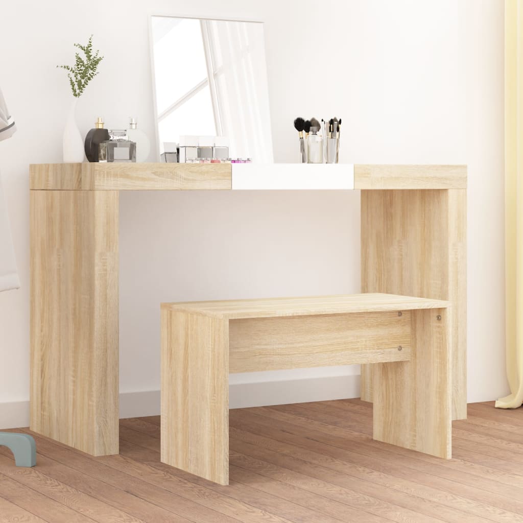 Schminkhocker Weiß 70x35x45 cm Holzwerkstoff