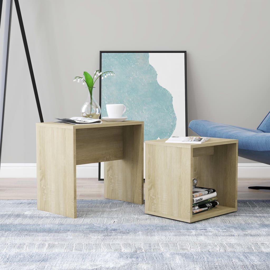 Couchtisch-Set Weiß 48x30x45 cm Holzwerkstoff