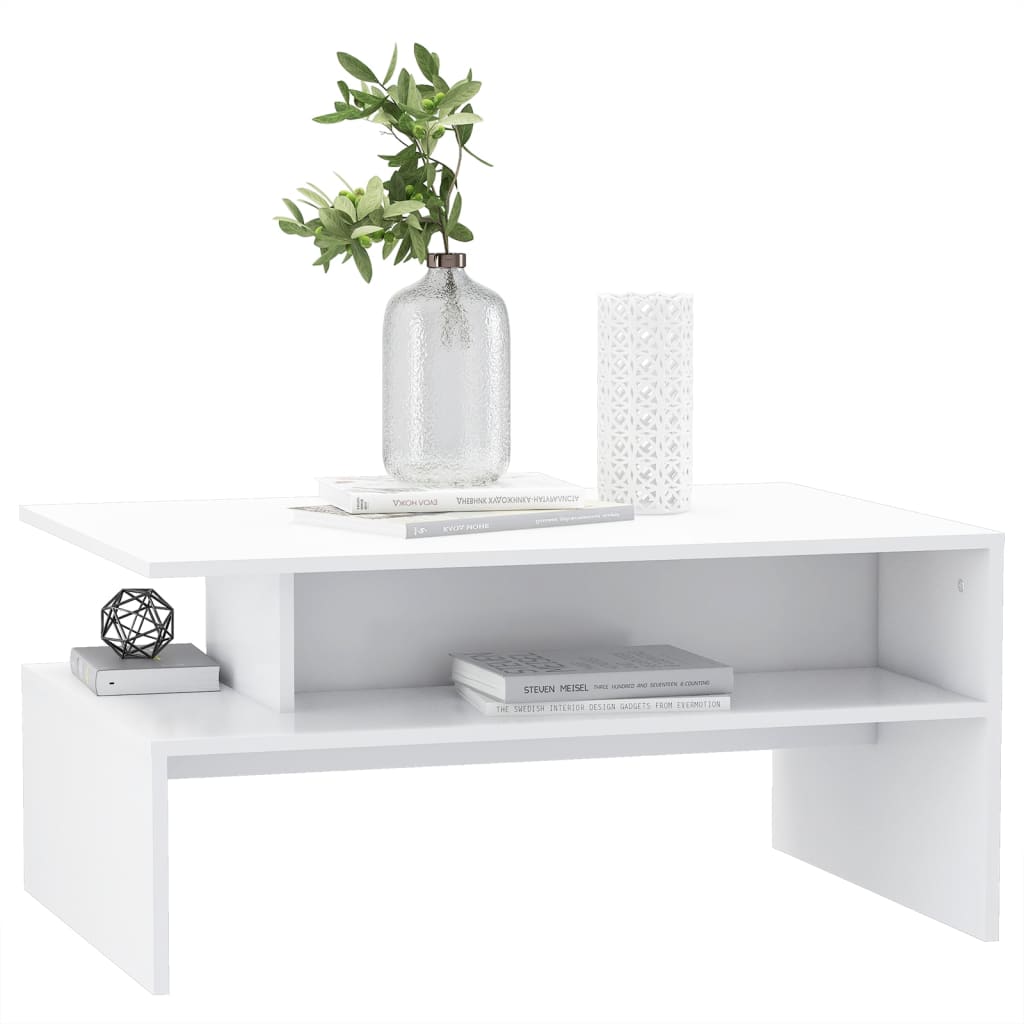 Couchtisch Weiß 90x60x42,5 cm Holzwerkstoff