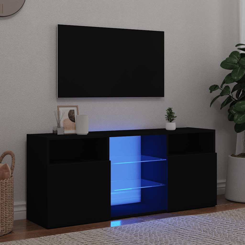 TV-Schrank mit LED-Leuchten Weiß 120x30x50 cm