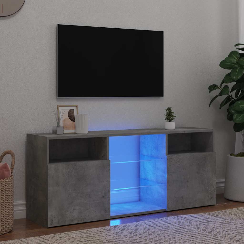 TV-Schrank mit LED-Leuchten Weiß 120x30x50 cm