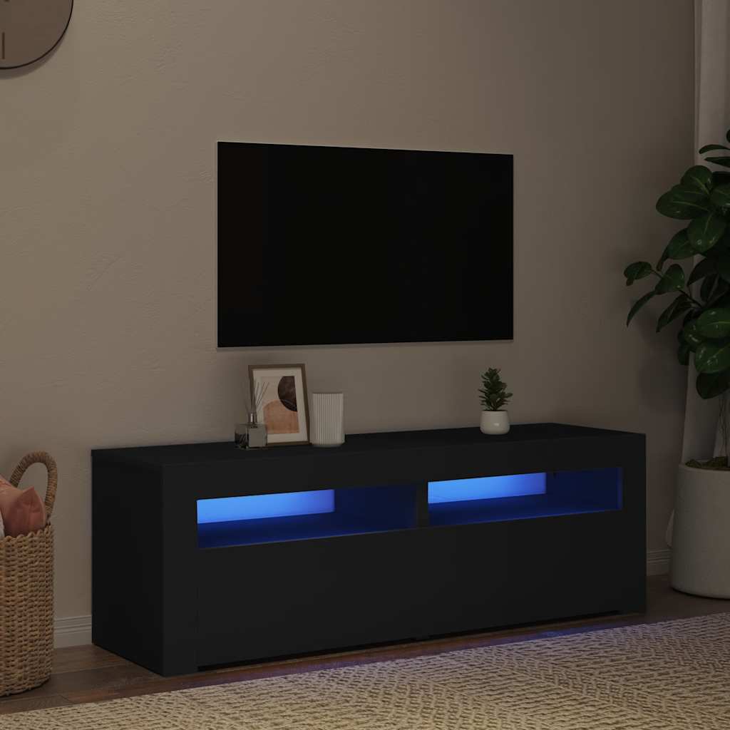 TV-Schrank mit LED-Leuchten Weiß 120x35x40 cm