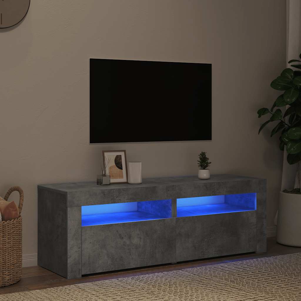 TV-Schrank mit LED-Leuchten Weiß 120x35x40 cm