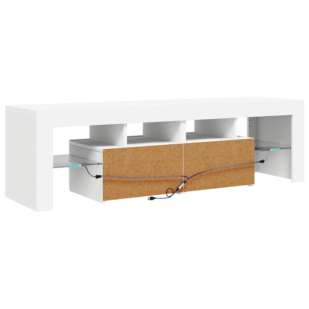 TV-Schrank mit LED-Beleuchtung Weiß 140x36,5x40 cm