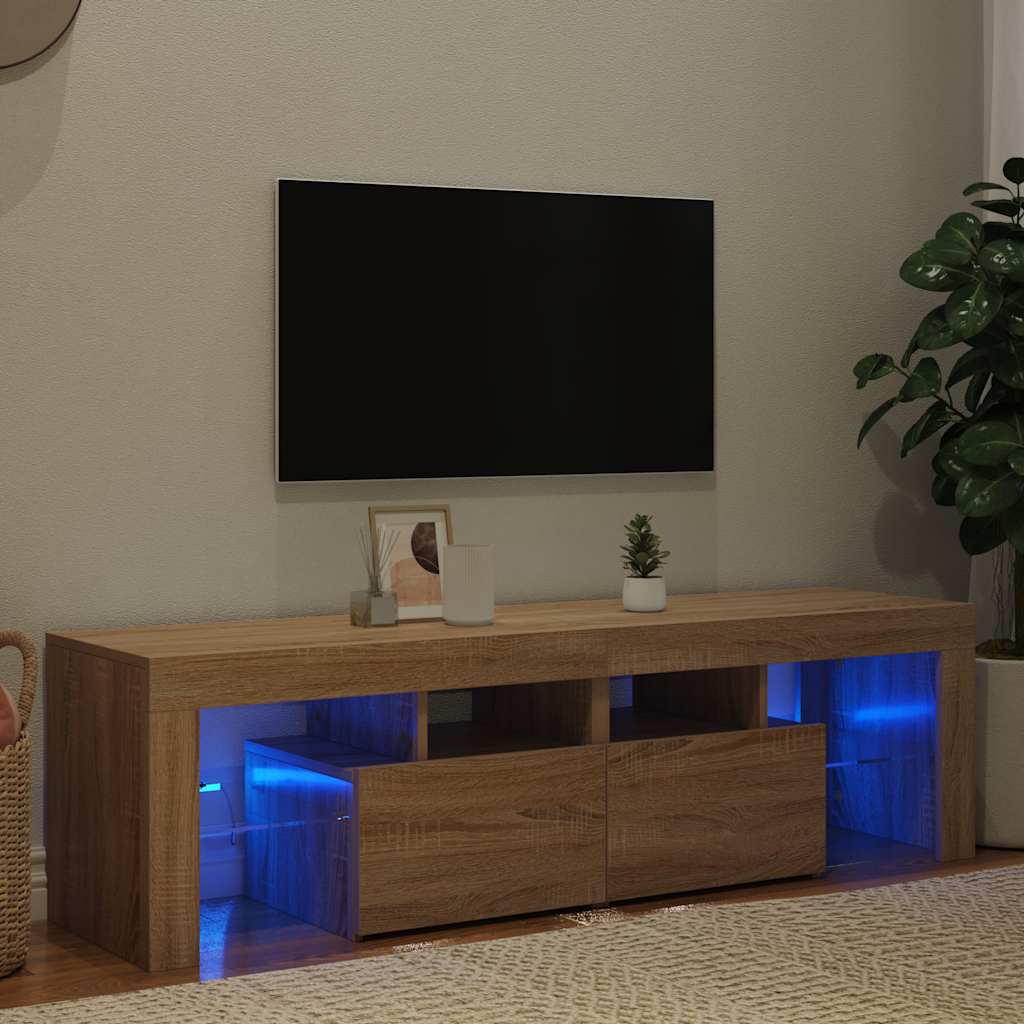 TV-Schrank mit LED-Beleuchtung Weiß 140x36,5x40 cm