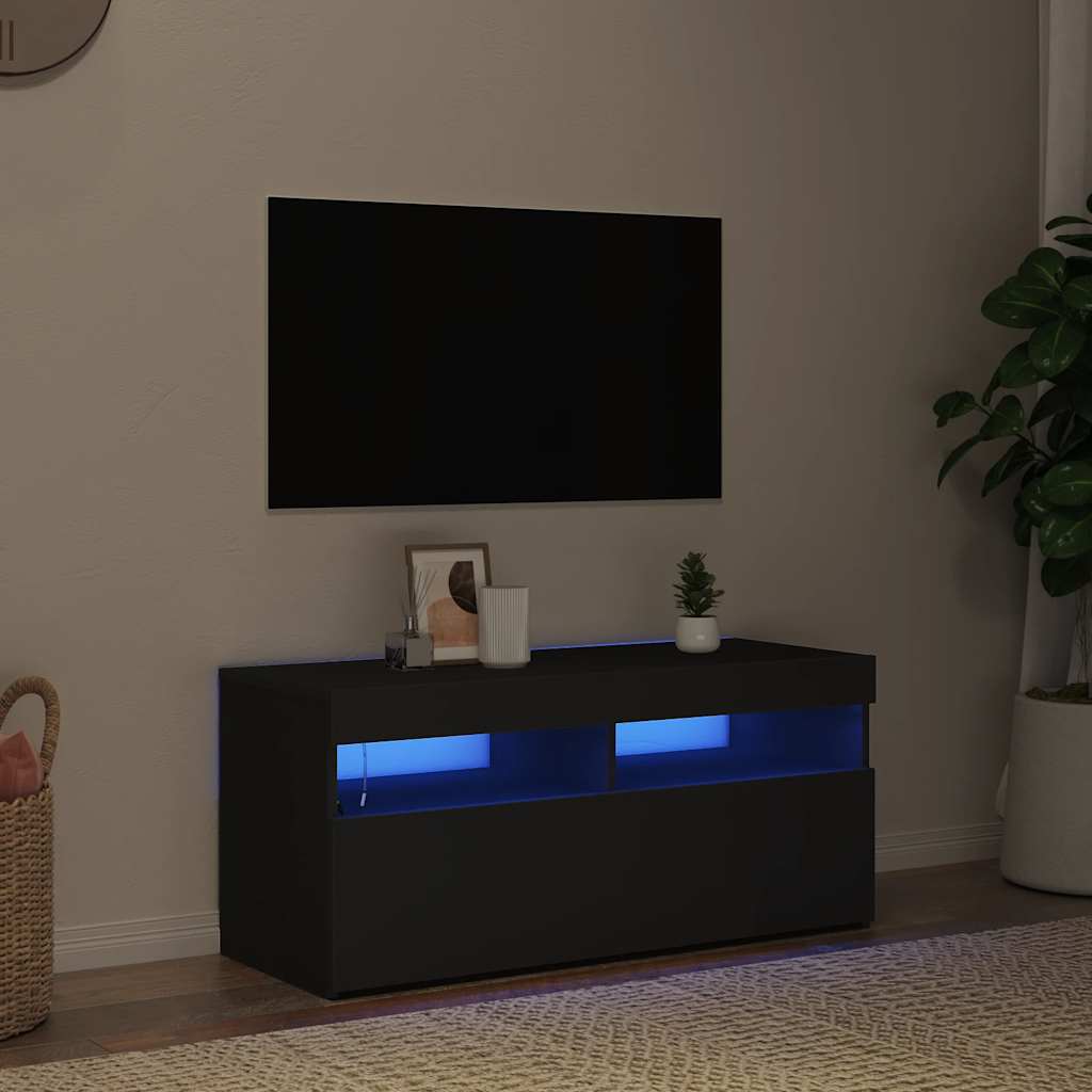 TV-Schrank mit LED-Leuchten Weiß 120x35x40 cm