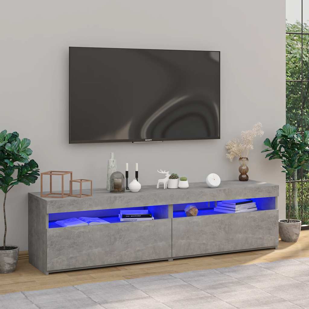 TV-Schrank mit LED-Leuchten Weiß 120x35x40 cm