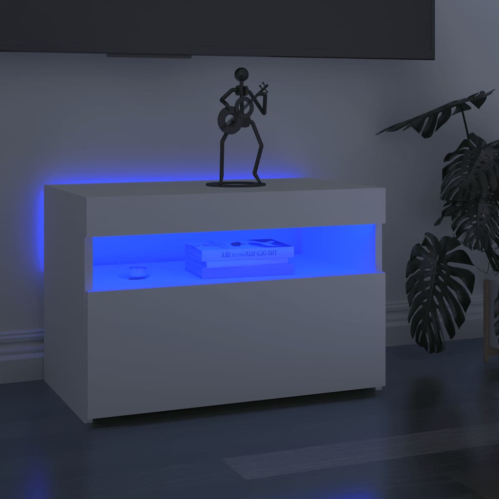 TV-Schrank mit LED-Leuchten Weiß 120x35x40 cm