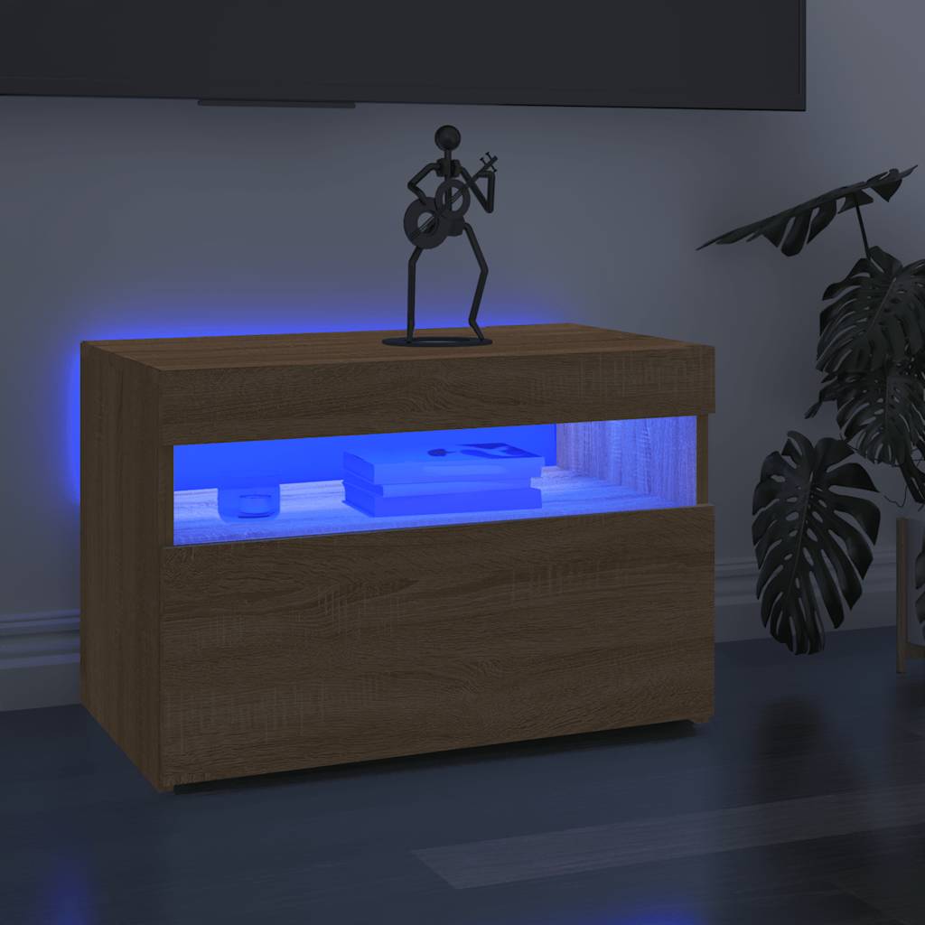 TV-Schrank mit LED-Leuchten Weiß 120x35x40 cm