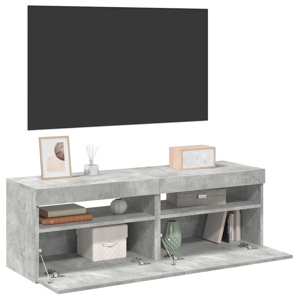 TV-Schrank mit LED-Leuchten Weiß 120x35x40 cm