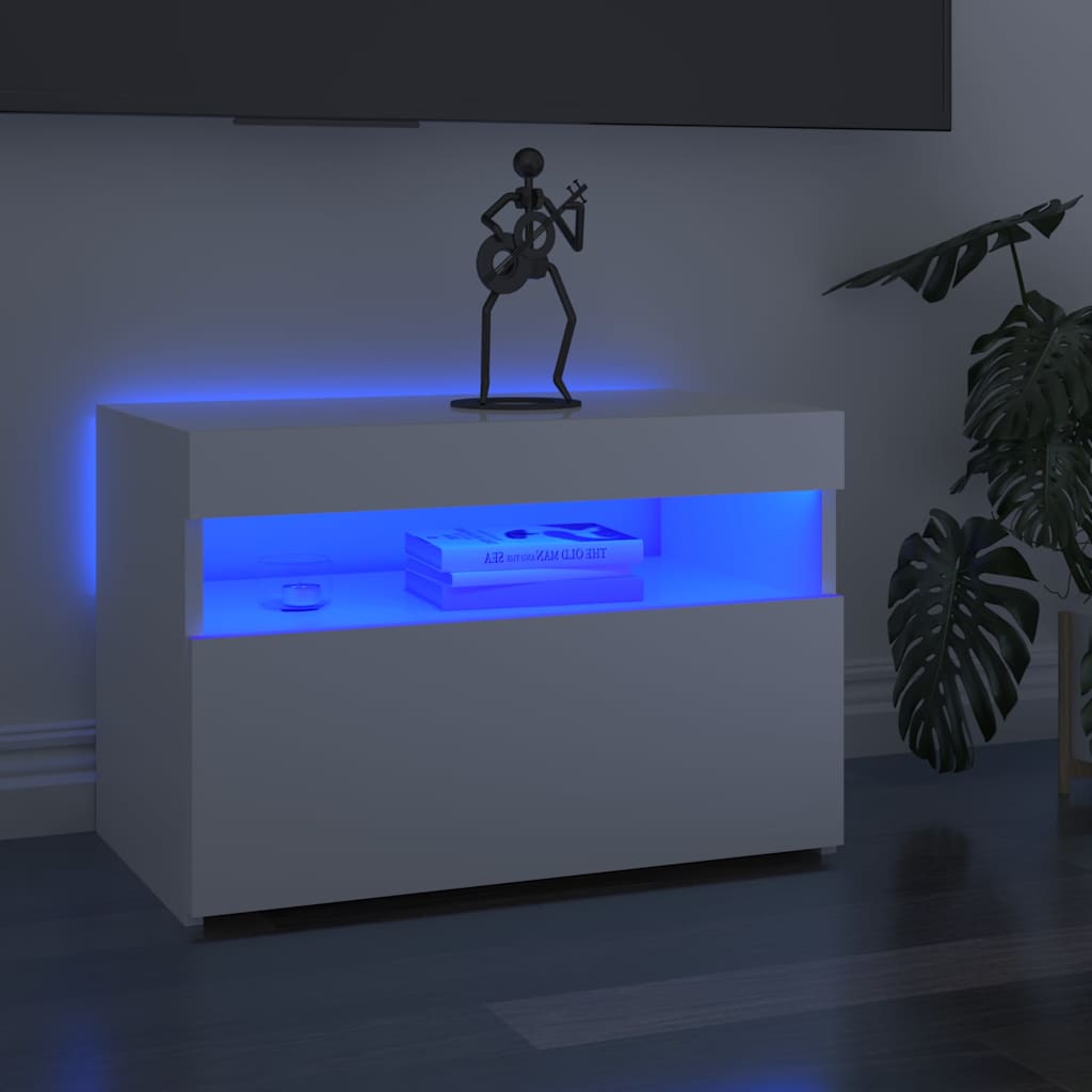 TV-Schrank mit LED-Leuchten Weiß 120x35x40 cm