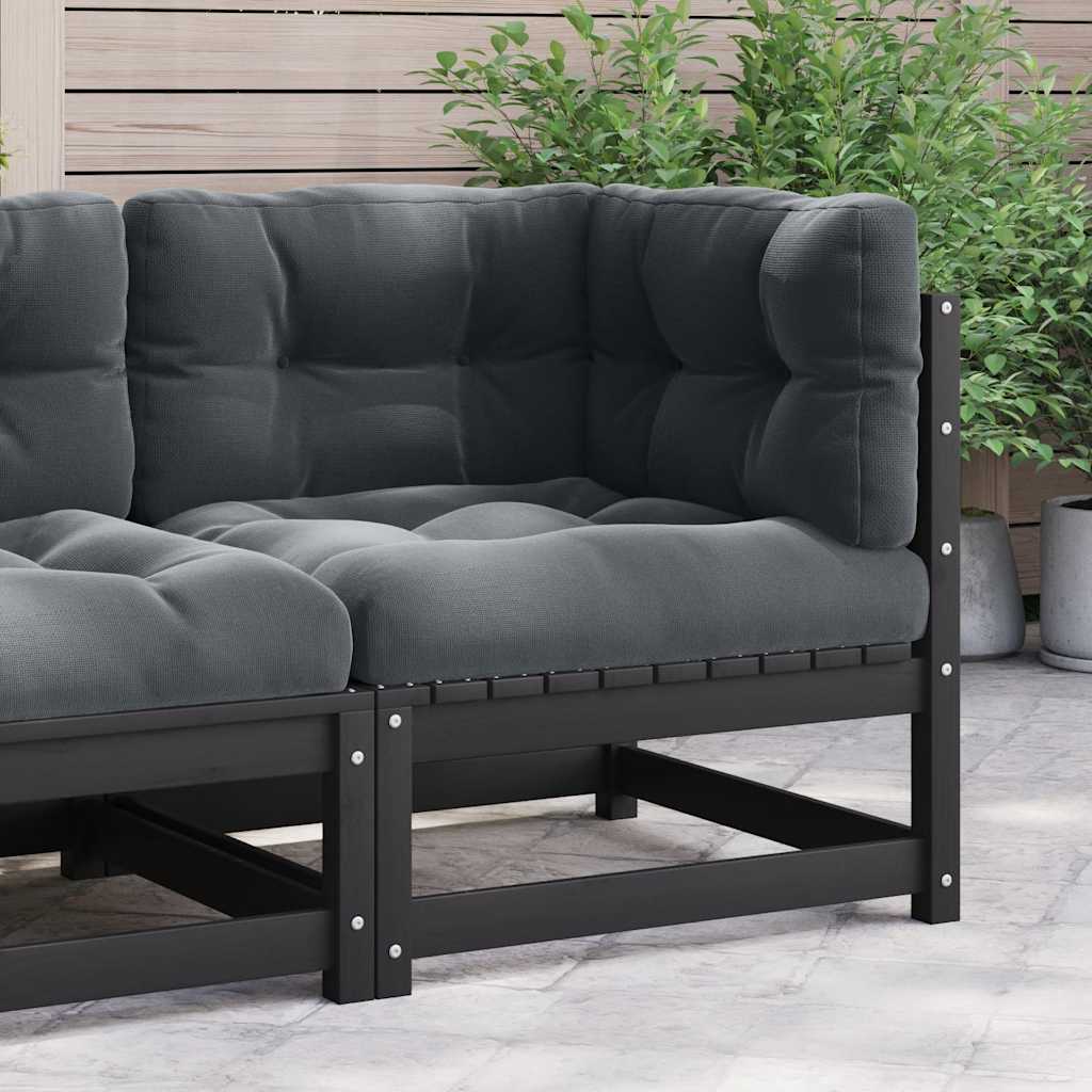 Garten-Ecksofa mit Grauen Kissen Massivholz Kiefer
