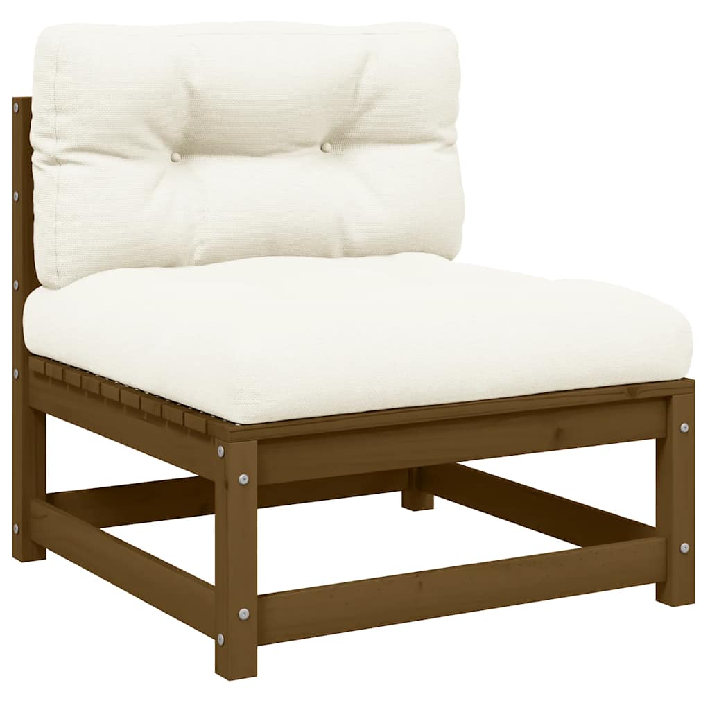 Garten-Ecksofa mit Grauen Kissen Massivholz Kiefer