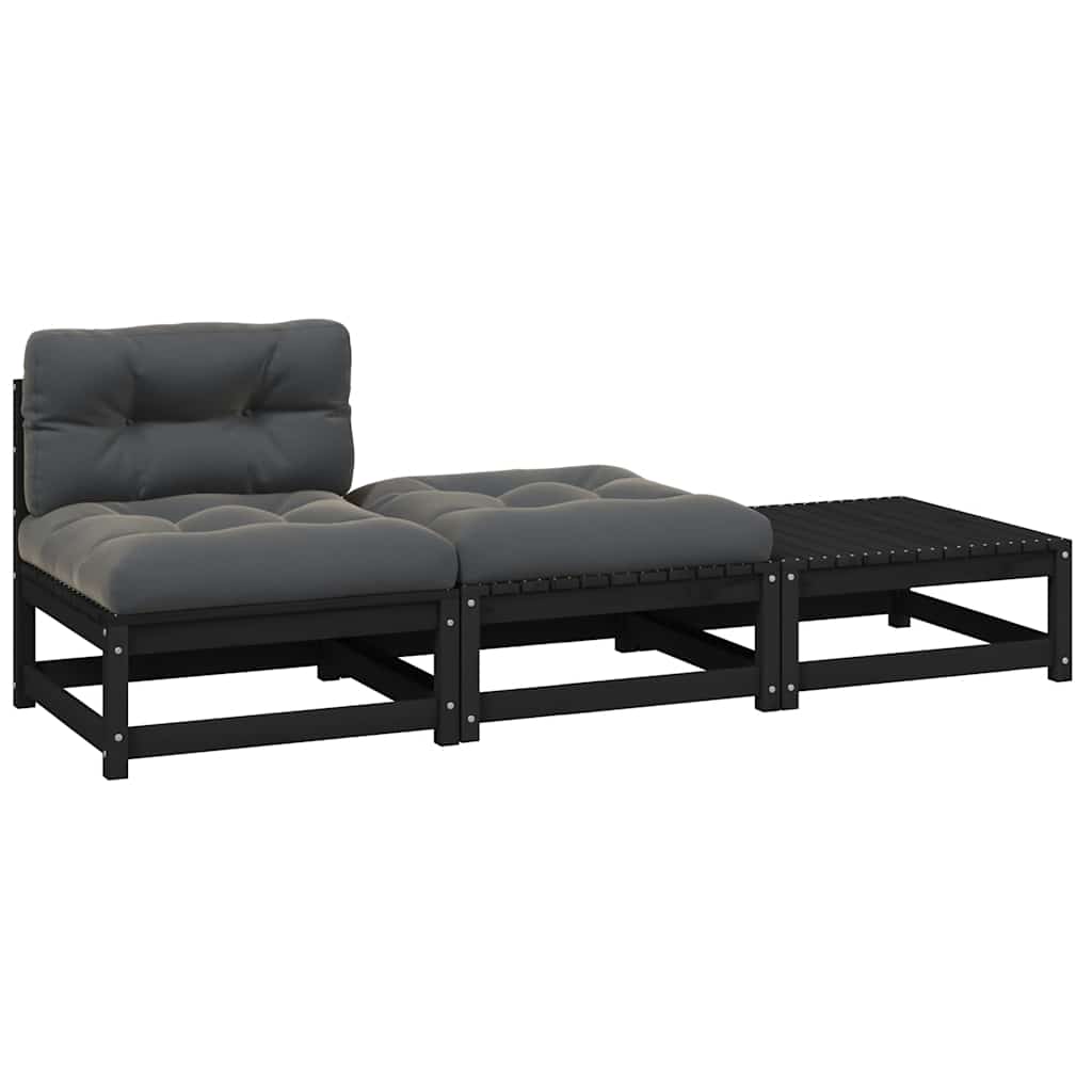 Garten-Ecksofa mit Grauen Kissen Massivholz Kiefer