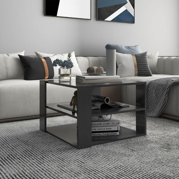 Couchtisch Grau 60x60x40 cm Holzwerkstoff