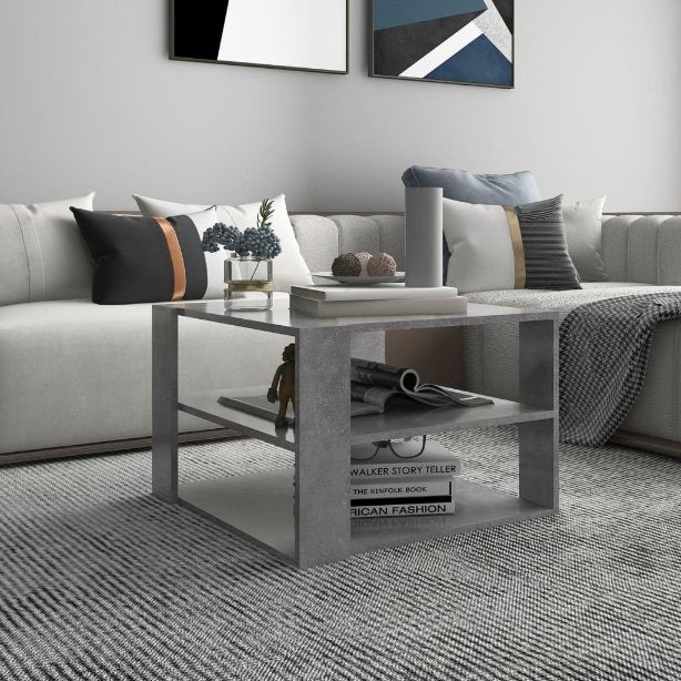 Couchtisch Grau 60x60x40 cm Holzwerkstoff