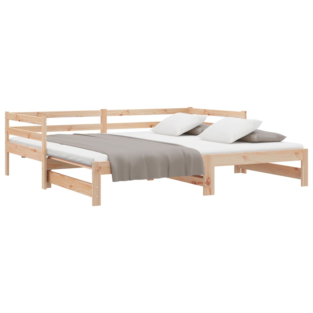 Tagesbett Ausziehbar Massivholz Kiefer 2x(90x200) cm