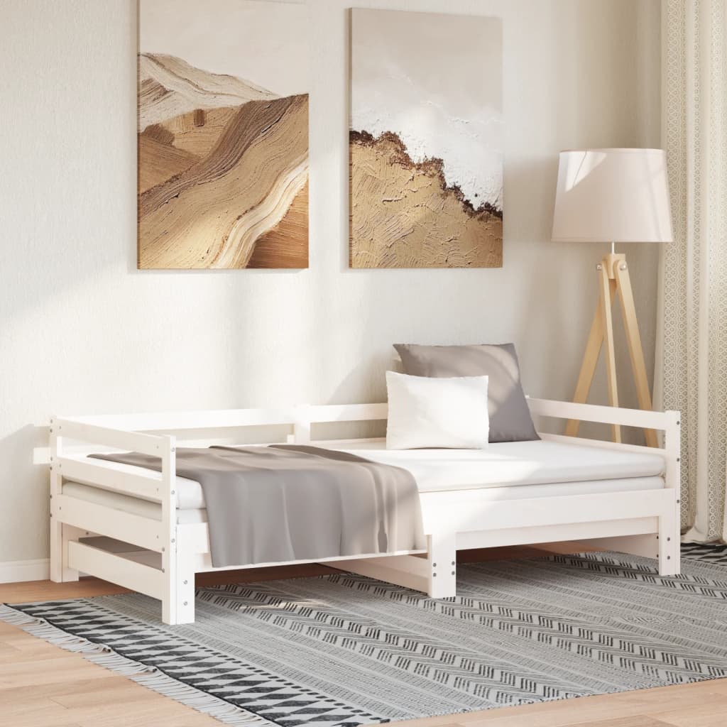 Tagesbett Ausziehbar Massivholz Kiefer 2x(90x200) cm