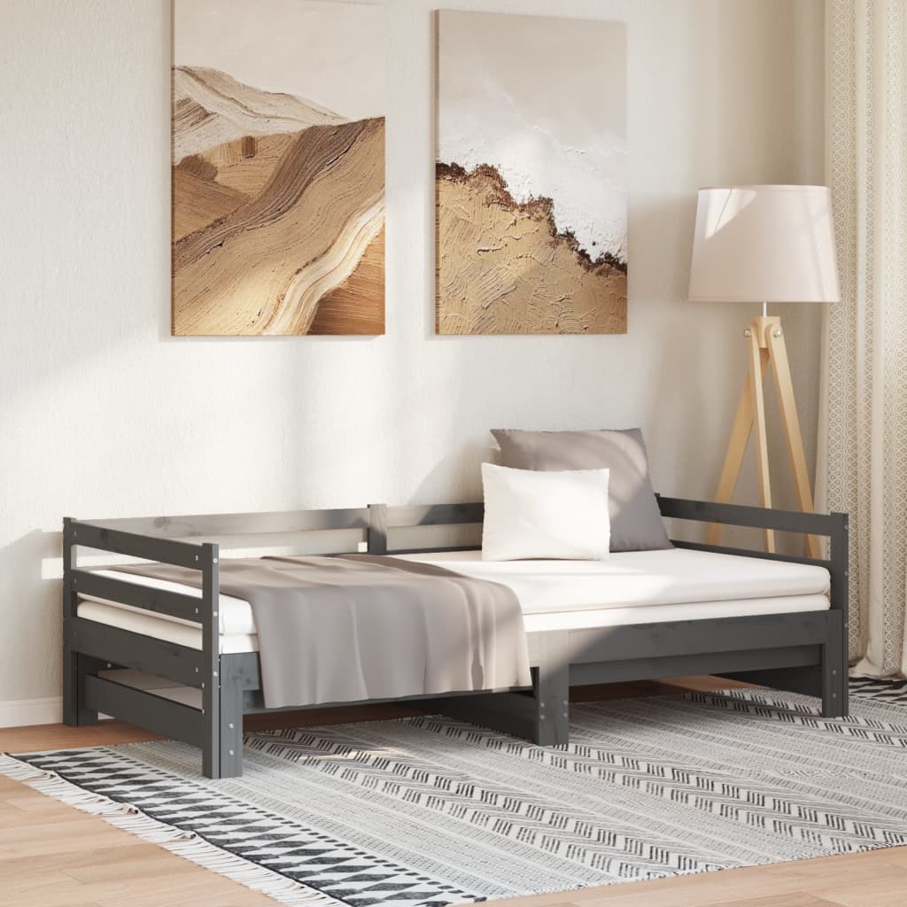 Tagesbett Ausziehbar Massivholz Kiefer 2x(90x200) cm