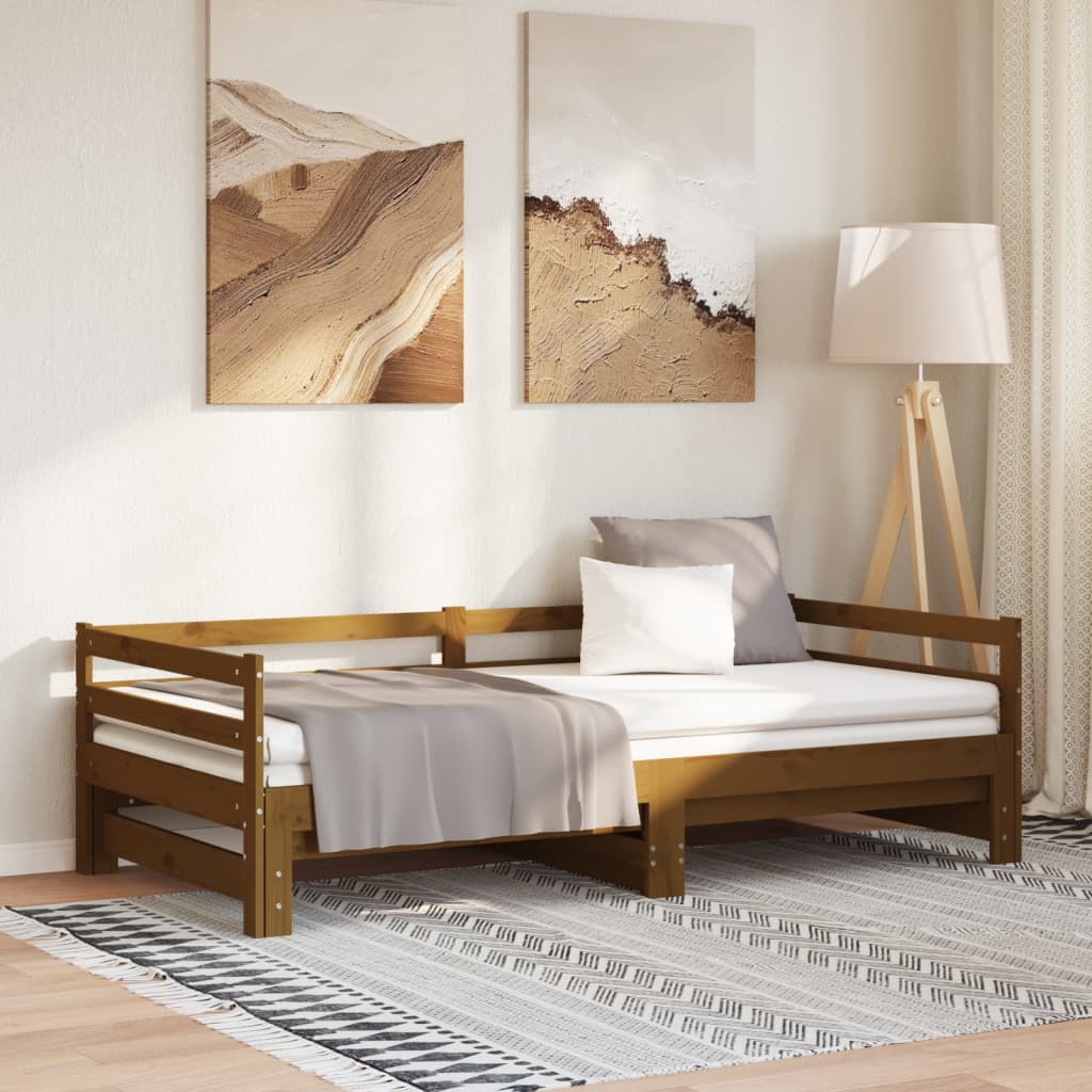 Tagesbett Ausziehbar Massivholz Kiefer 2x(90x200) cm