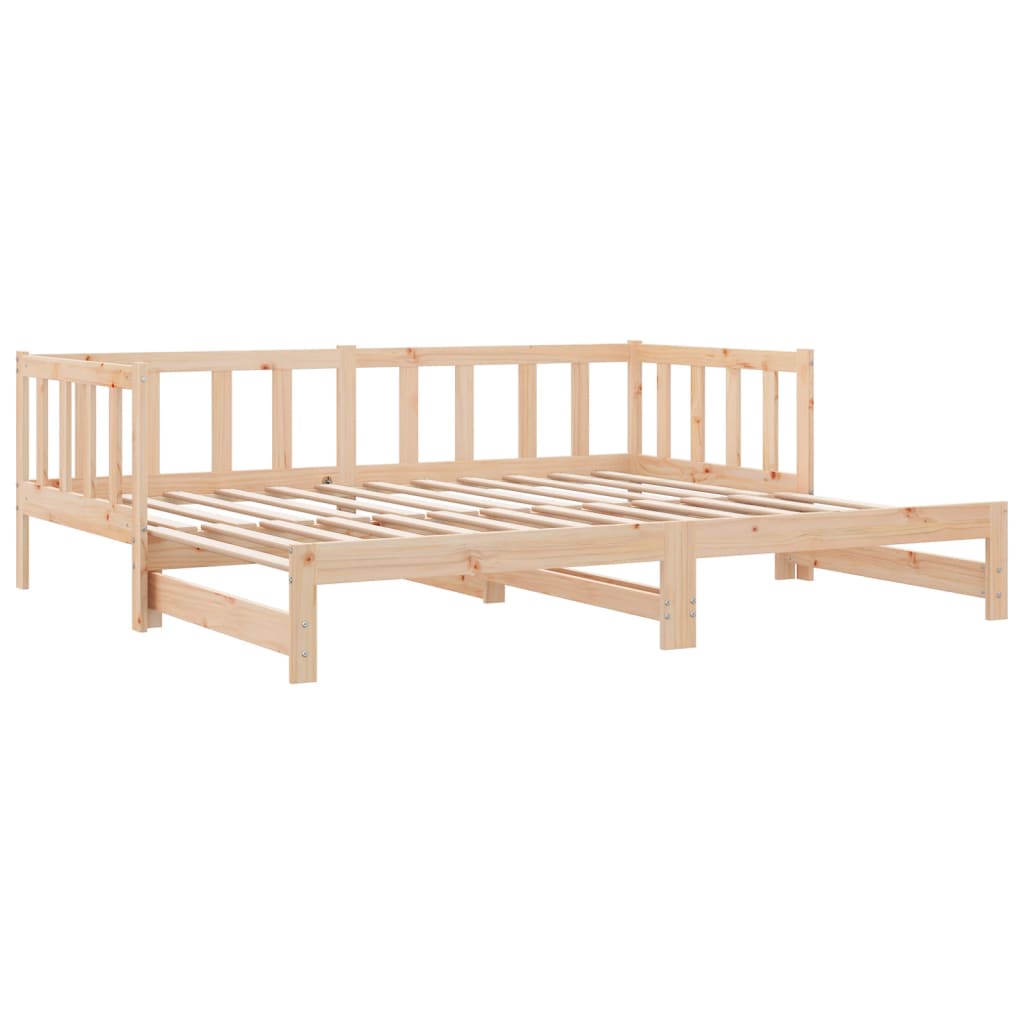 Tagesbett Ausziehbar Massivholz Kiefer 2x(90x200) cm