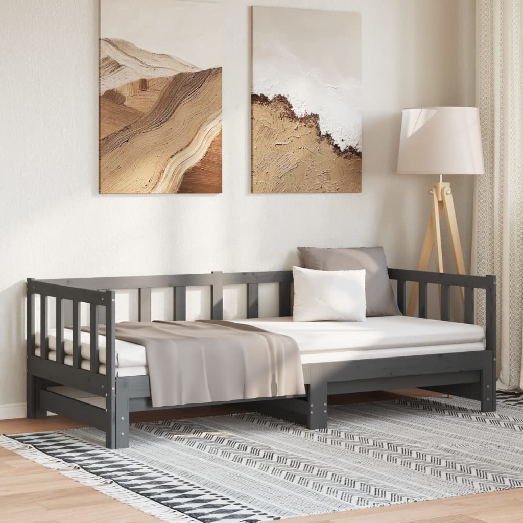 Tagesbett Ausziehbar Massivholz Kiefer 2x(90x200) cm