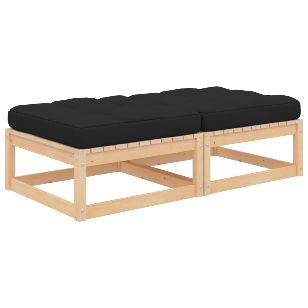 Garten-Ecksofa mit Grauen Kissen Massivholz Kiefer