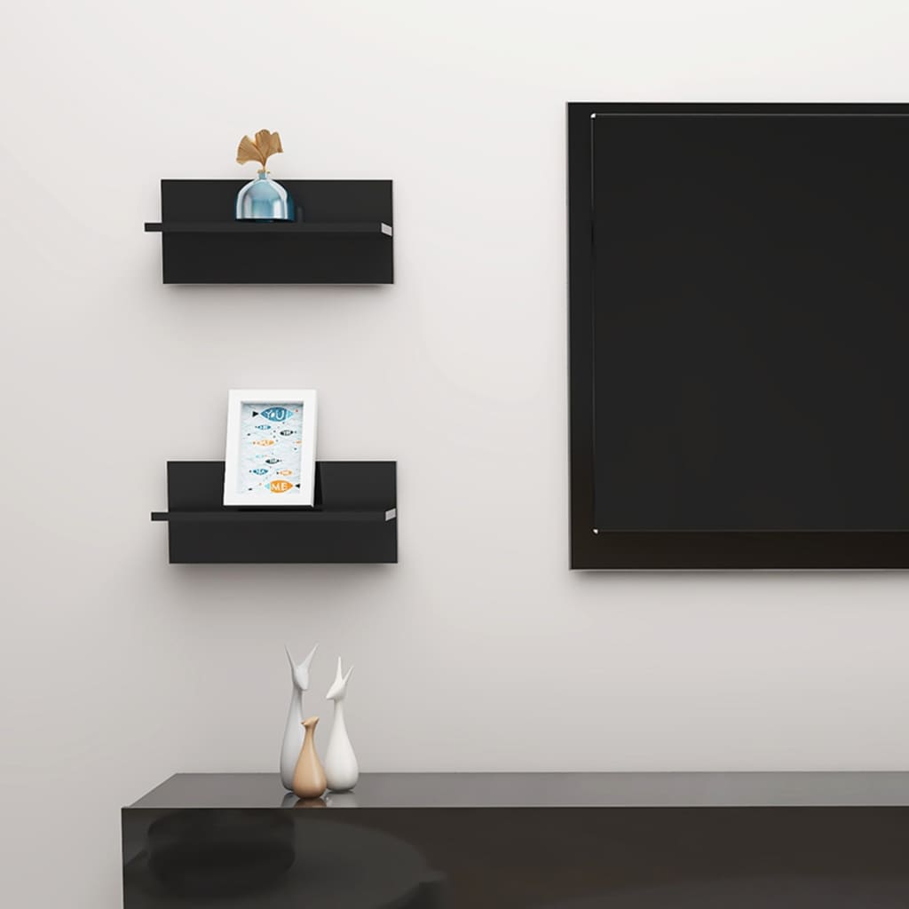 Wandregale 4 Stk. Grau 40x11,5x18 cm Holzwerkstoff