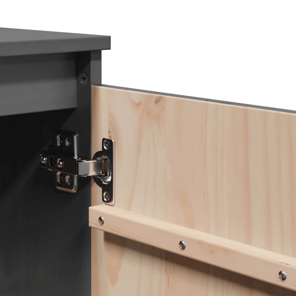 Beistellschrank Weiß 60x36x65 cm Massivholz Kiefer