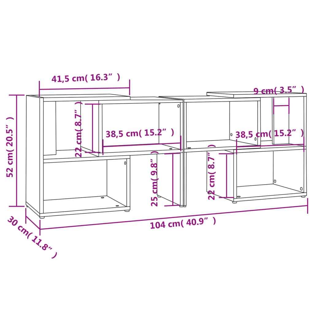 TV-Schrank Weiß 104x30x52 cm Holzwerkstoff