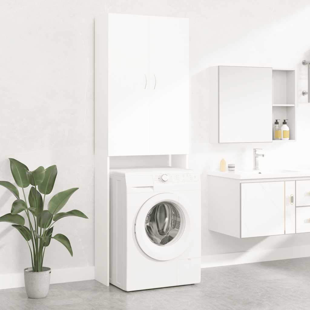 Waschmaschinenschrank Weiß 64x25,5x190 cm
