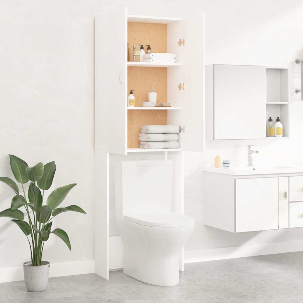Waschmaschinenschrank Weiß 64x25,5x190 cm