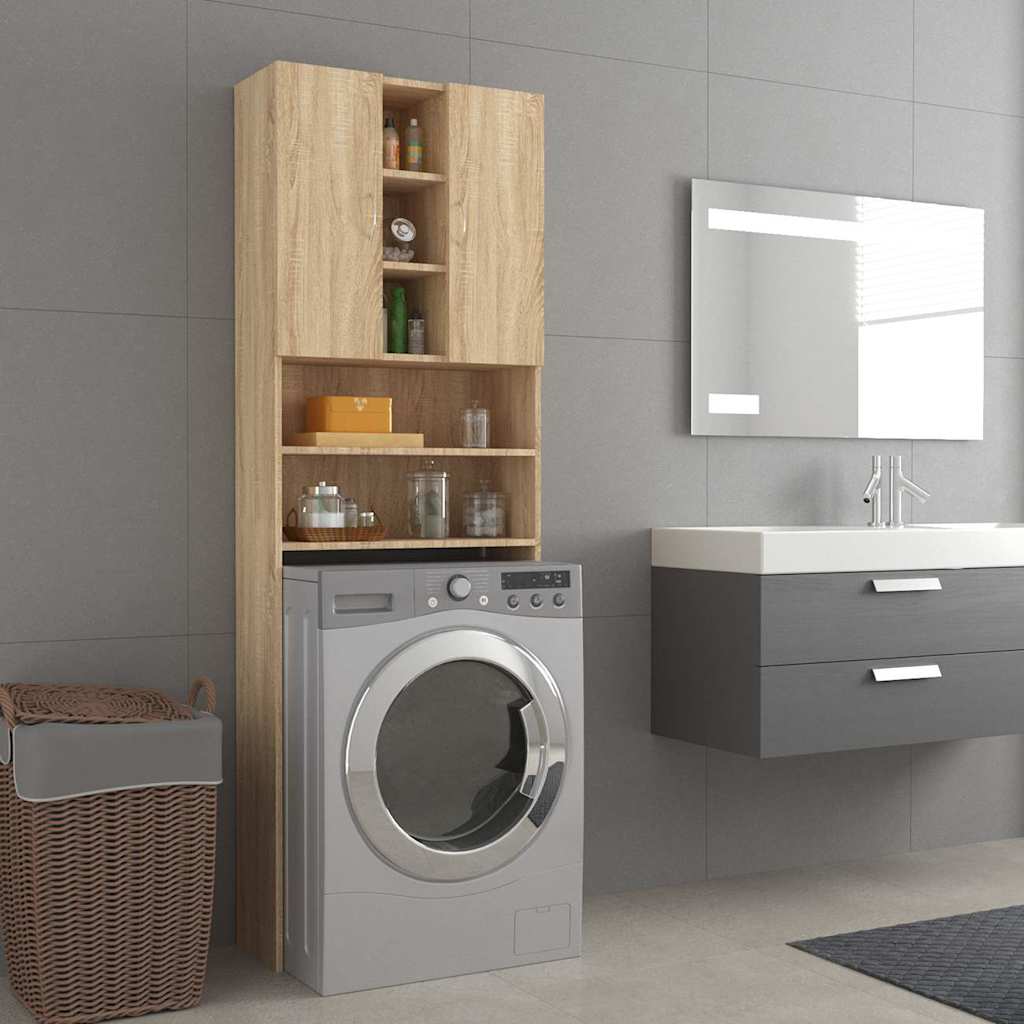 Waschmaschinenschrank Weiß 64x25,5x190 cm