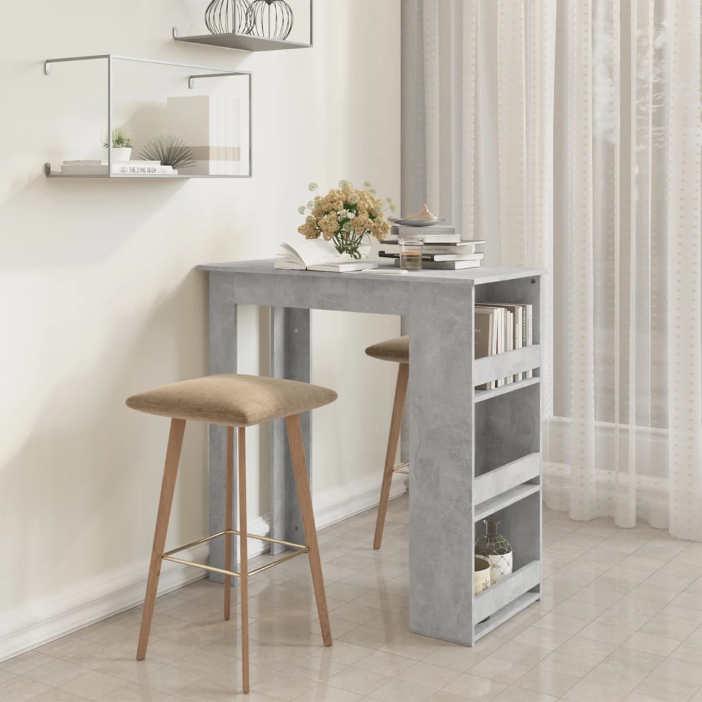 Bartisch mit Ablagefläche Weiß 102x50x103,5 cm Holzwerkstoff
