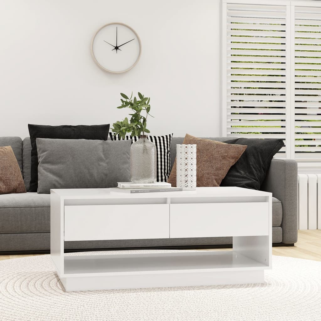 Couchtisch Weiß 102,5x55x44 cm Holzwerkstoff