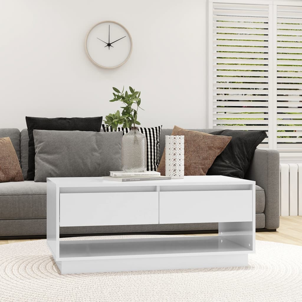 Couchtisch Weiß 102,5x55x44 cm Holzwerkstoff