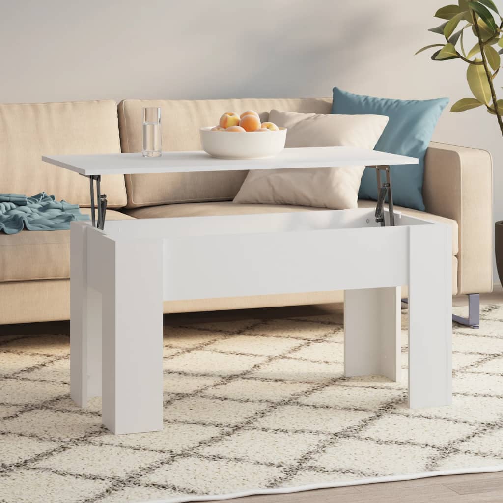 Couchtisch Weiß 101x49x52 cm Holzwerkstoff