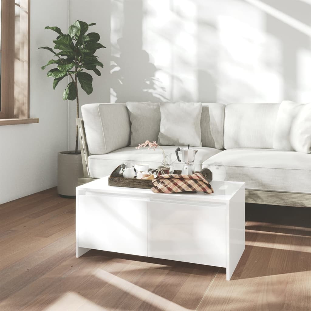 Couchtisch Weiß 90x50x41,5 cm Holzwerkstoff