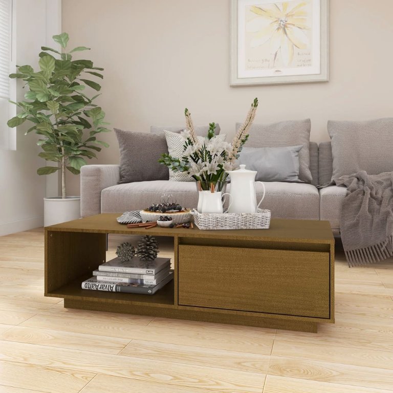 Couchtisch 110x50x33,5 cm Massivholz Kiefer
