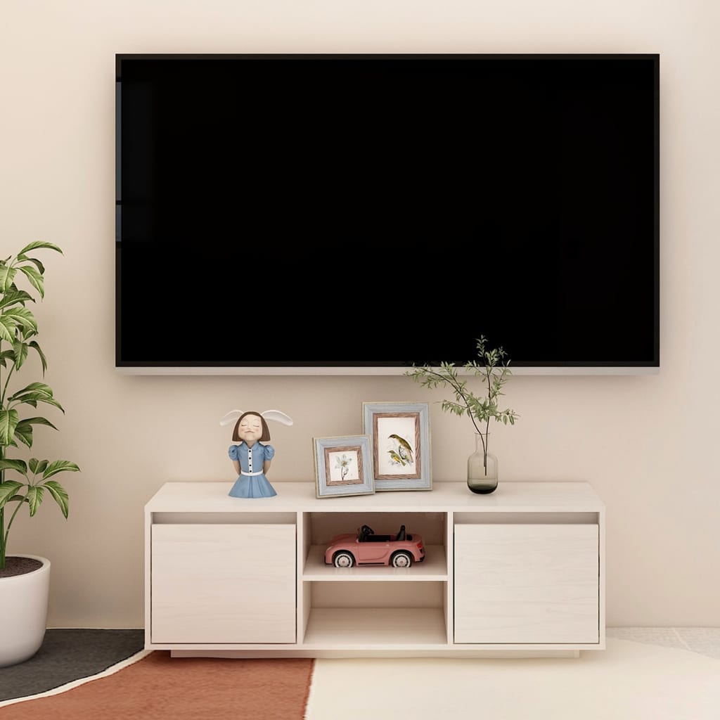 TV-Schrank 110x30x40 cm Massivholz Kiefer