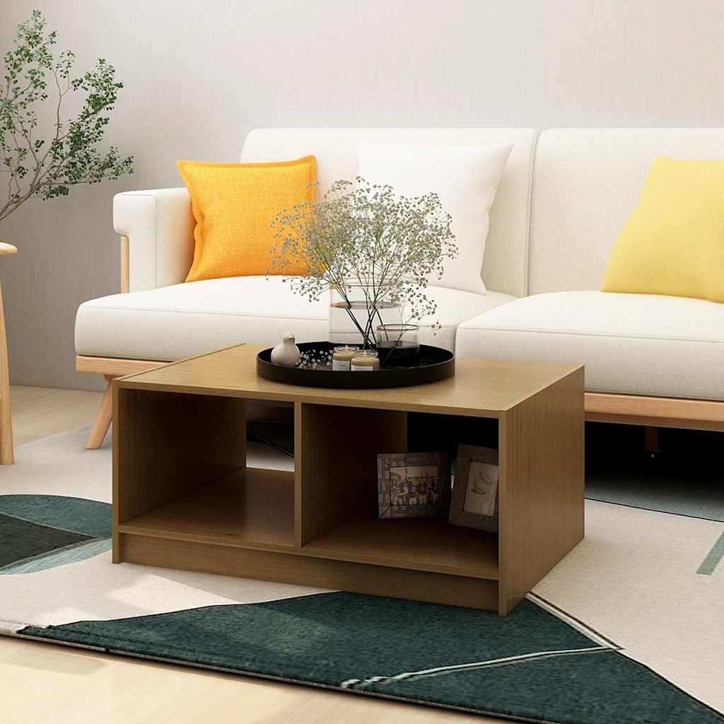 Couchtisch 75x50x33,5 cm Massivholz Kiefer