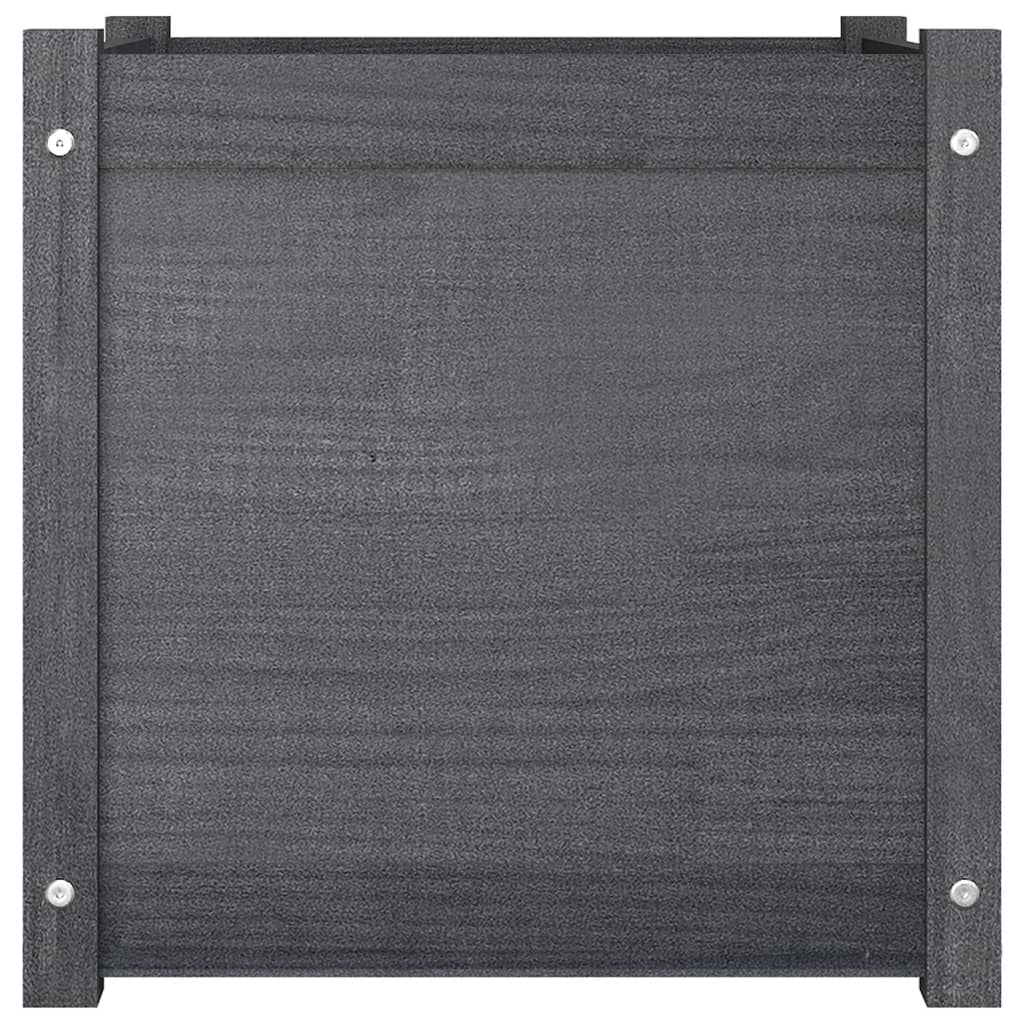 Pflanzkübel Grau 50x50x50 cm Massivholz Kiefer