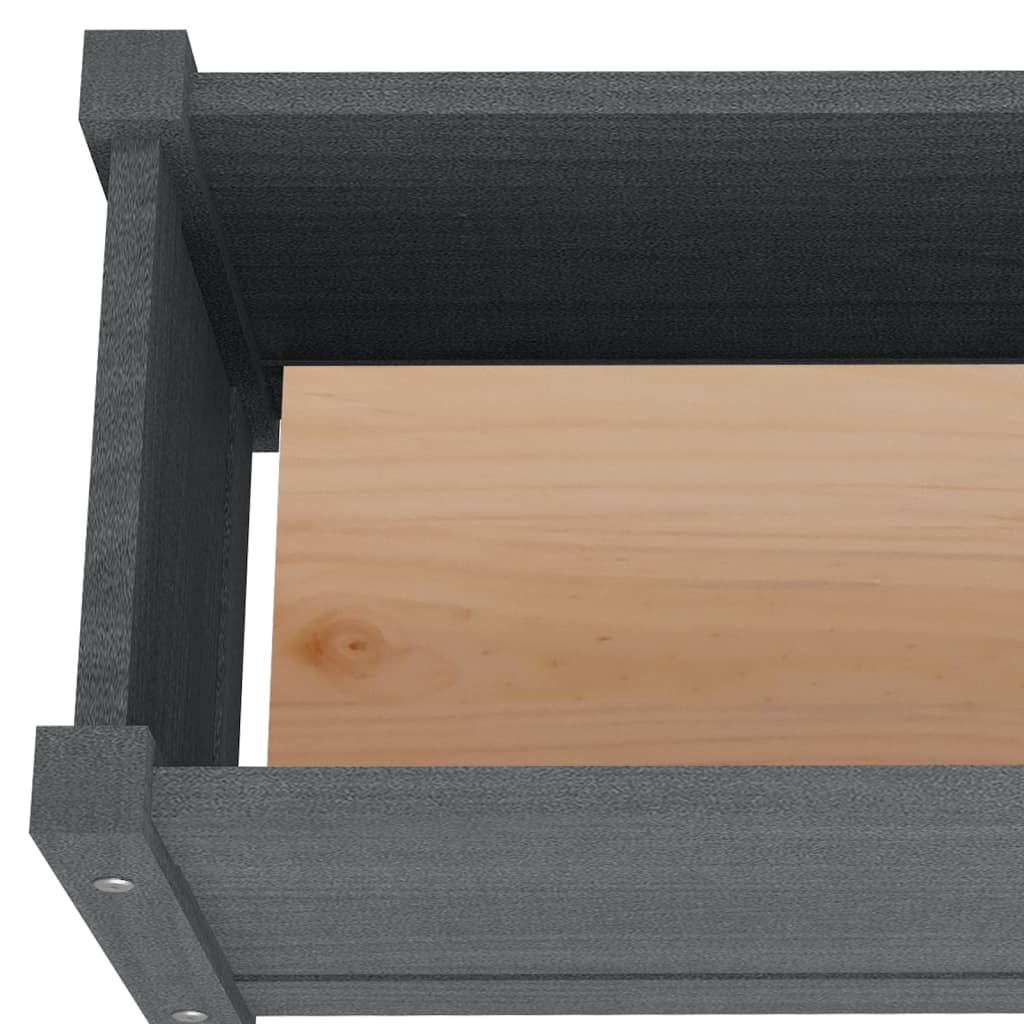 Garten-Hochbeet Grau 150x31x31 cm Massivholz Kiefer